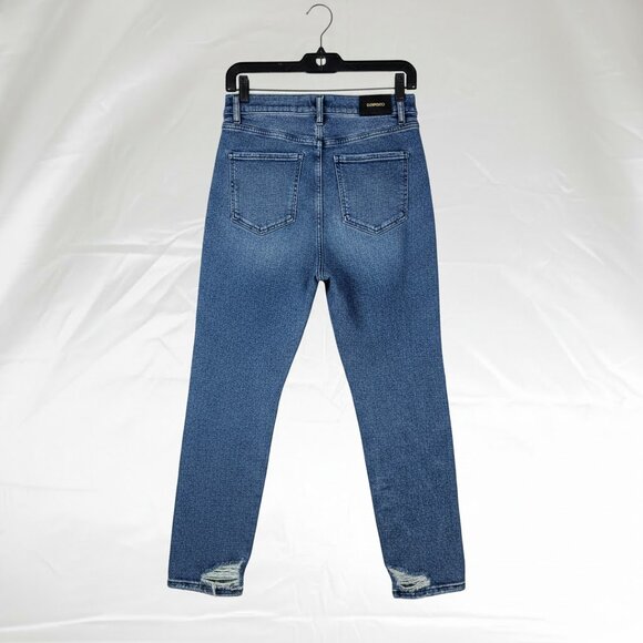 Express Mom Jeans Womens 8R Blue Super High Rise Button Fly Denim - Picture 3 of 5